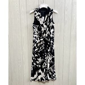 White House Black Market Floral Twist Front Sleeveless Dress Size 4 NWT